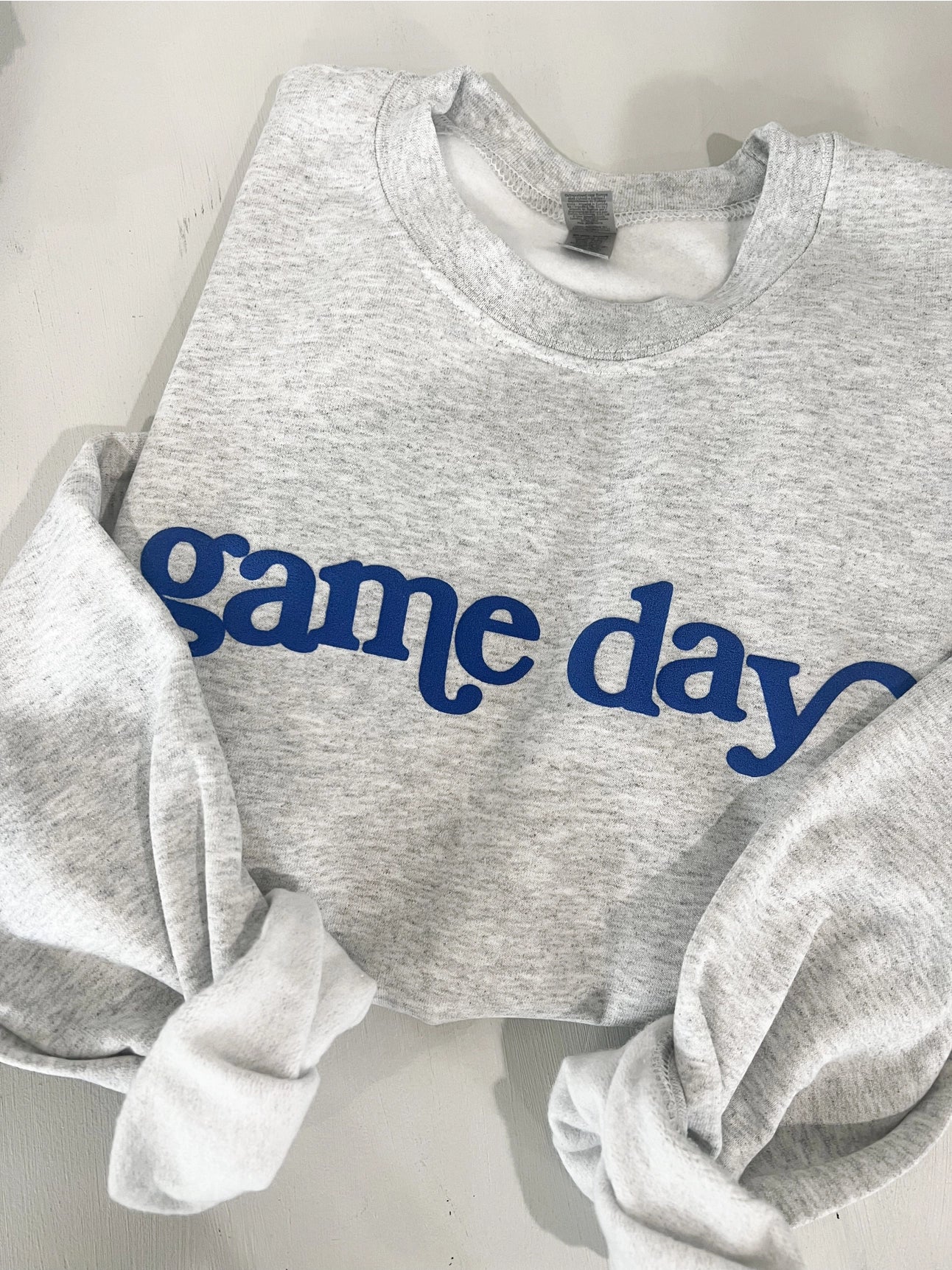Game Day Puff Sleeve Crew - Blue