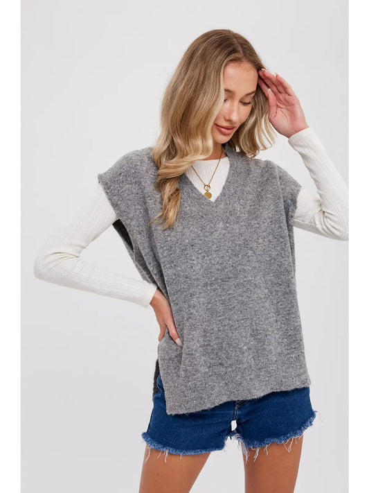 Posey Sweater Vest - Charcoal