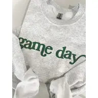 Game Day Puff Sleeve Crew - Green
