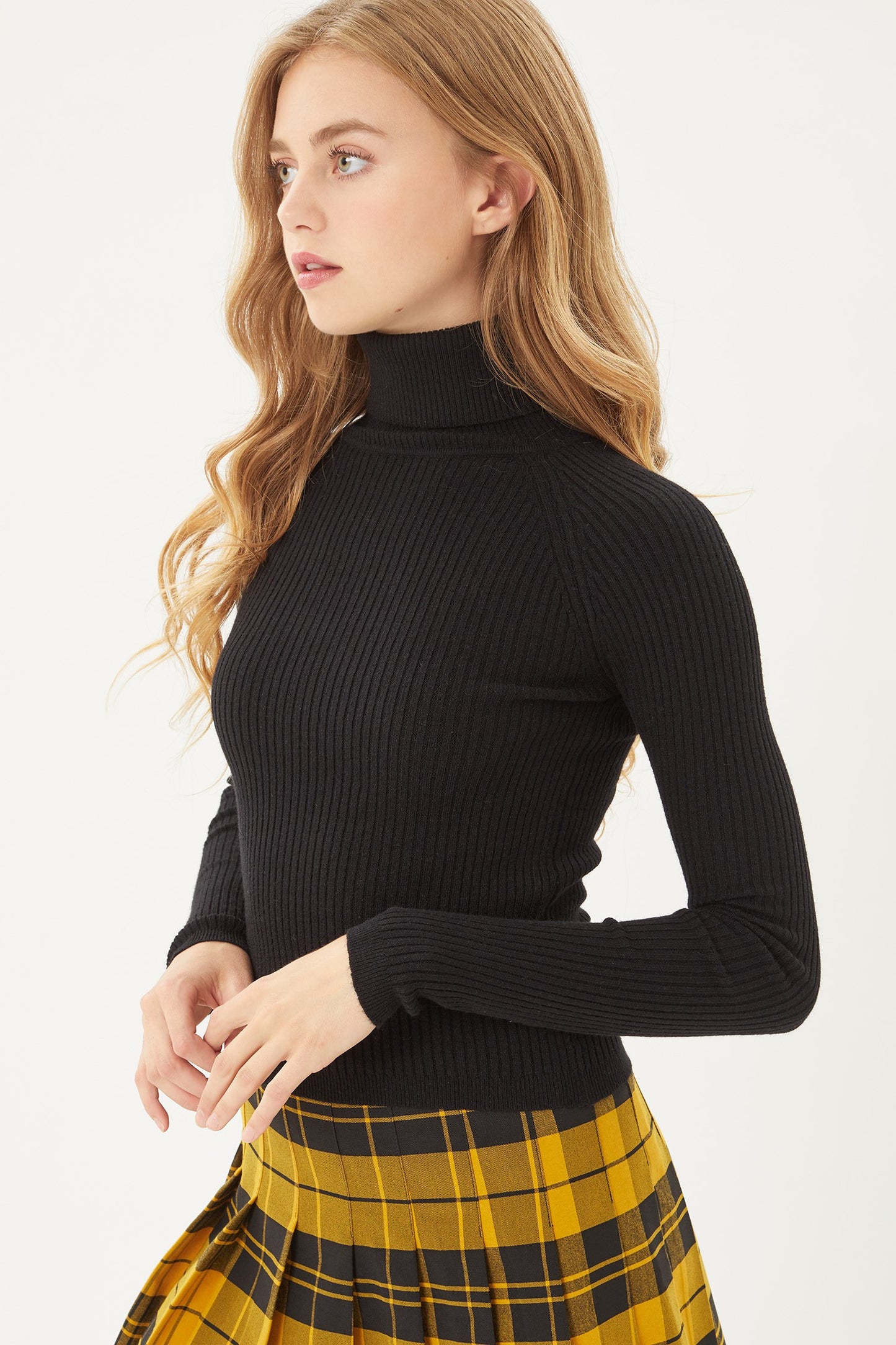 Black Turtleneck Sweater Top